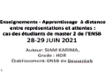 Conférence en ligne, animée par: Karima Siam (ENSB-Alger), atelier2, auditorium.