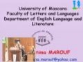 Communication présentée par Melle Fatima MAROUF.Université de Mascara