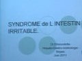 Syndrome de l’intestin irritable, Communication présentée par Dr Gherroufella