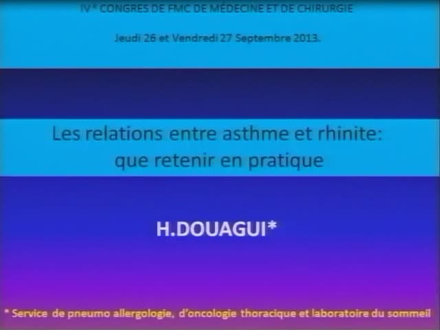 Communication du Dr H.DOUAGUI
