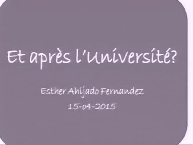 Conférence de Mme ESTHER AHIJADO FERNANDEZ