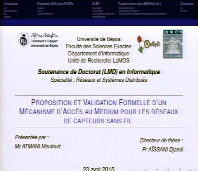 Débat 1 soutenance de doctorat LMD  info.  Mr ATMANI Mouloud