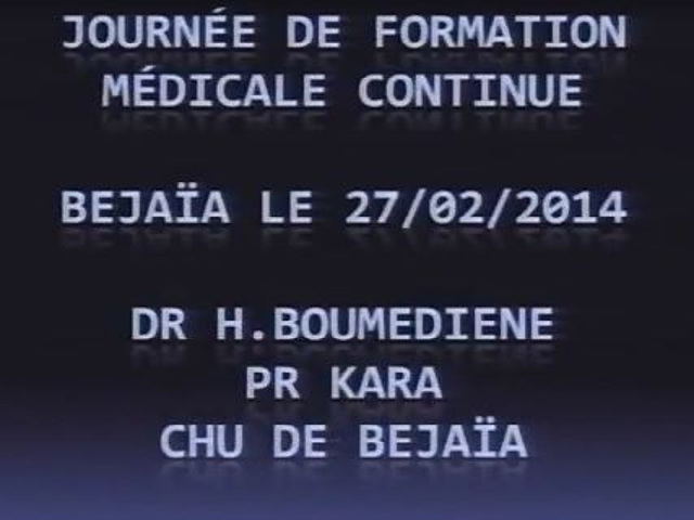 Communication du Dr H-BOUMEDIENE