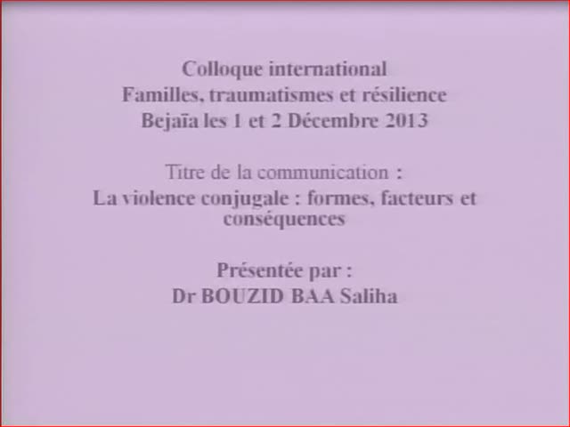 Communication Dr BOUZID BAA Saliha