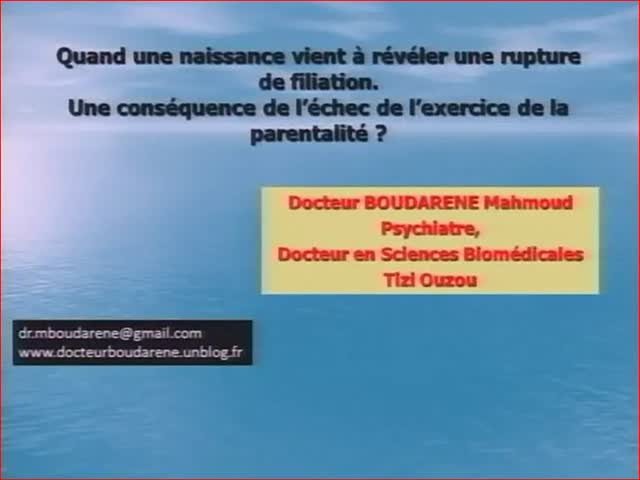 Communication de Mr BOUDARENE Mahmoud