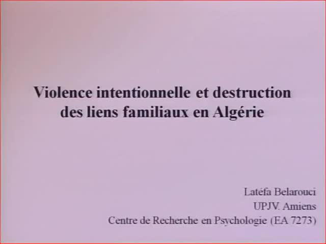 Communication de Mme Latéfa BELAROUCI