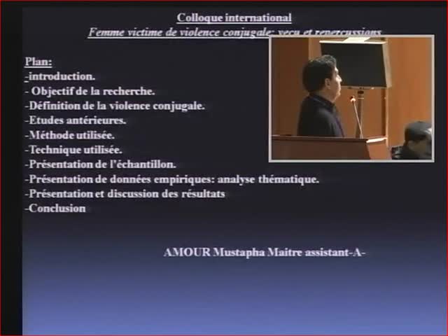 Communication de Mr AMOUR Mustapha