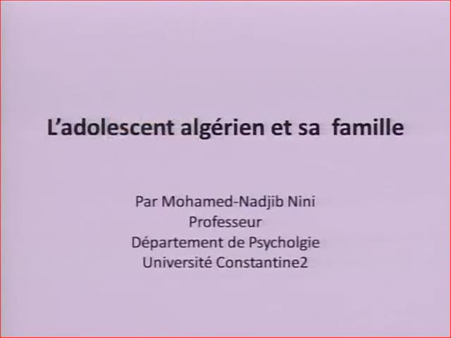 Communication de Mr Mohamed-Nadjib NINi