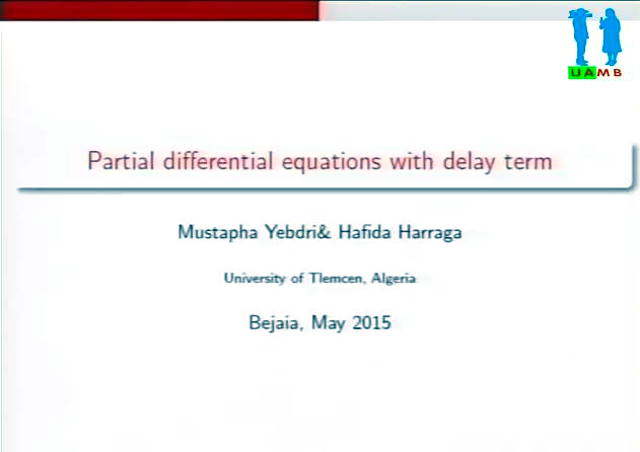 Conférence de Mustapha YEBDRI et Hafida HARRAGA Université de Tlemcen