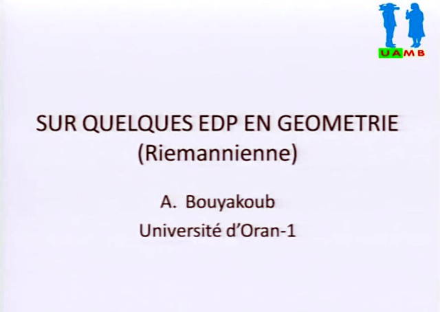 Conférence de A. BOUYAKOUB de l&rsquo;université d&rsquo;Oran-1