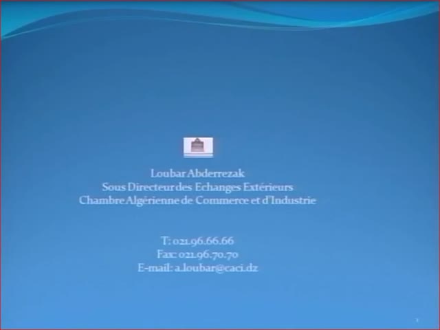 Communication de Mr LOUBAR Abderrazak