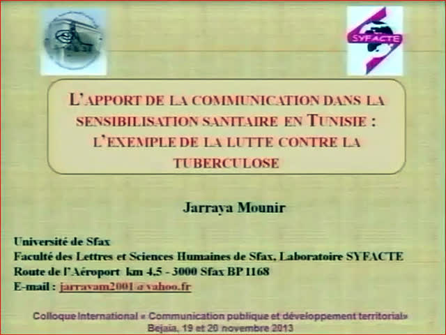 Communication de Mr JARRAYA Mounir