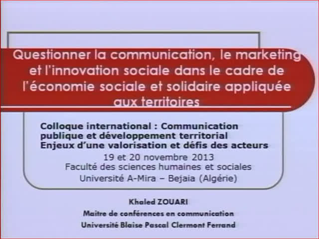 Communication de Mr Khaled ZOUARI