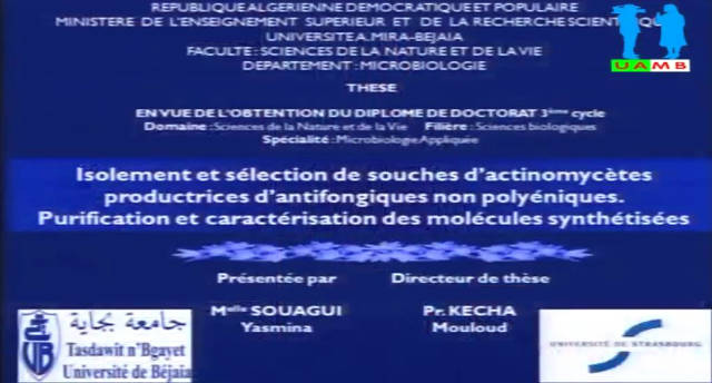 Soutenance de doctorat de Melle SOUAGUI Yasmina