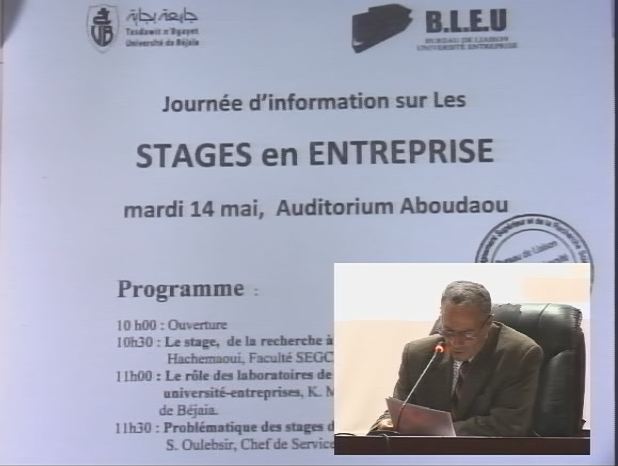 Ouverture  journée stage entreprise ALKAMA Abderazak, BLEU