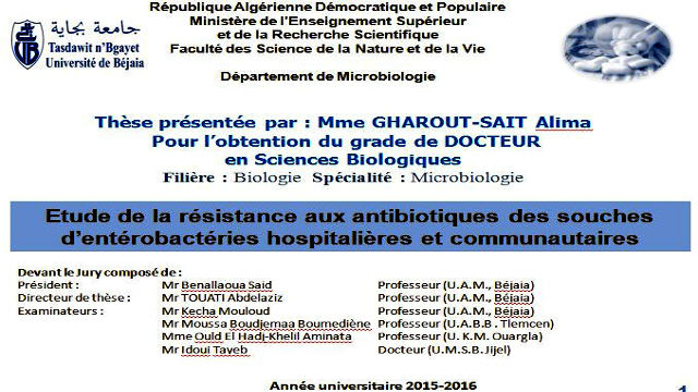 Débat soutenance doctorat de Mme GHAROUT-SAIT Alima, part1