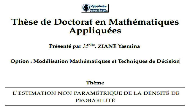 Soutenance de doctorat, en RO, par : Mme ZIANE Yasmina