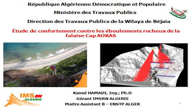 Conférence de M. Kamel HAMADI, Ing.; Ph.D Gérant IMSRN ALGERIE  Maitre Assistant B – ENSTP ALGER