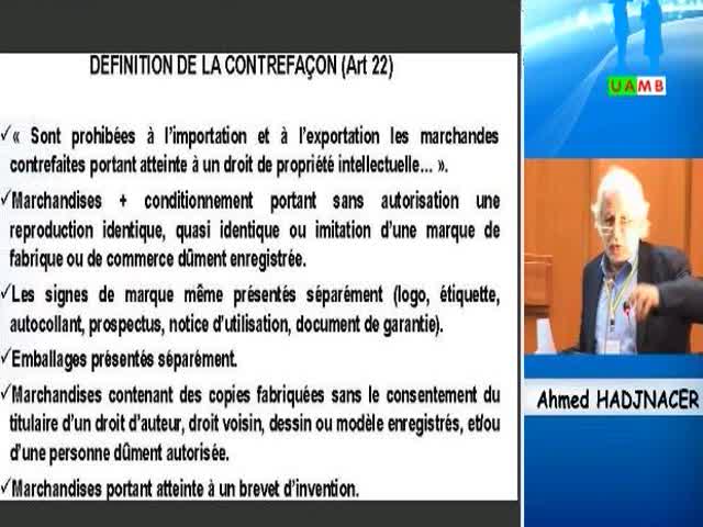 La lutte contre la contrefaçon, par  M. Ahmed HADJ NACER