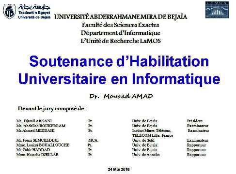 Débat soutenance HDR, informatique du Dr AMAD Mourad, part1