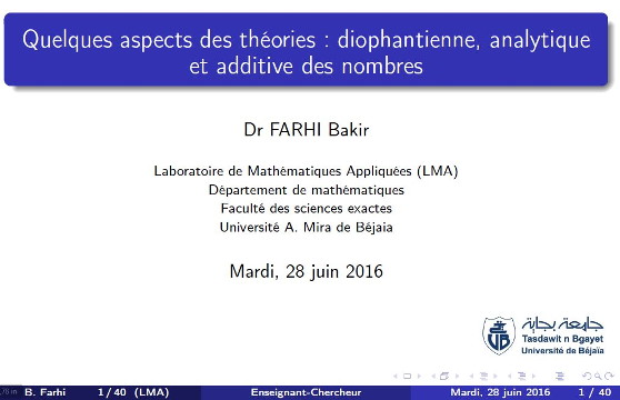 Débat soutenance habilitation universitaire du Dr FARHI B.