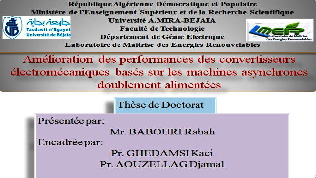 Débat autour de la soutenance de doctorat en électrotechnique par : BABOURI Rabah, part 04