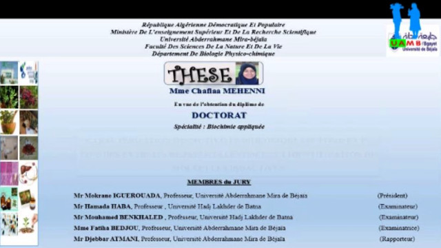 Débat soutenance doctorat LMD, Mme MEHENNI Chafiaa, part4