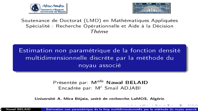 Débat autour de la soutenance de doctorat LMD en Mathématiques, par : BELAID Nawal, jeudi 17 novembre 2016, part 04