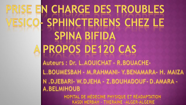 Communication du Dr AOUICHET. L(Dr en médecine physique et réadaptation )