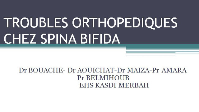 Communication du Dr BOUACHE (Dr en médecine physique et réadaptation, Alger)