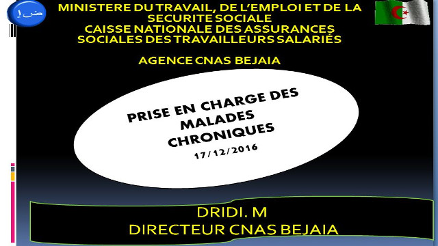Communication de M. DRIDI, Directeur CNAS Bejaia