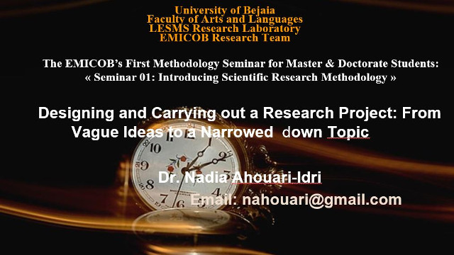 Conférence du Dr. Nadia Ahouari-Idri