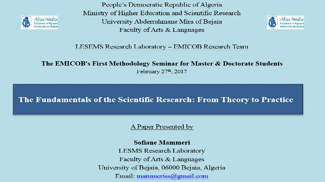 Conférence de M. Sofiane Mammeri