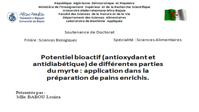Débat 05, soutenance de doctorat LMD, biologie, BABOU Louiza