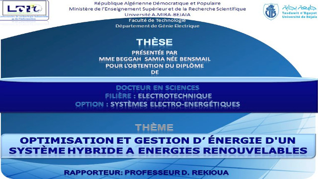 Débat 06, soutenance doctorat en sciences, BENSMAIL Samia