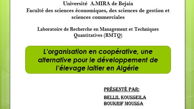 Communication de M. BELLIL Kousseila, Université A-MIRA Bejaia