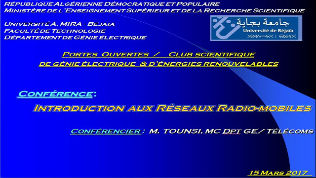 Conférence animée par: TOUNSI Mohamed, univ. Bejaia, part2