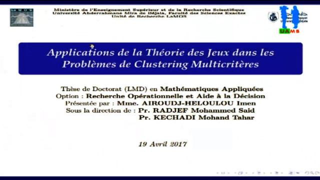 Débat 05, soutenance de doctorat LMD  RO, de AIROUDJ Imen