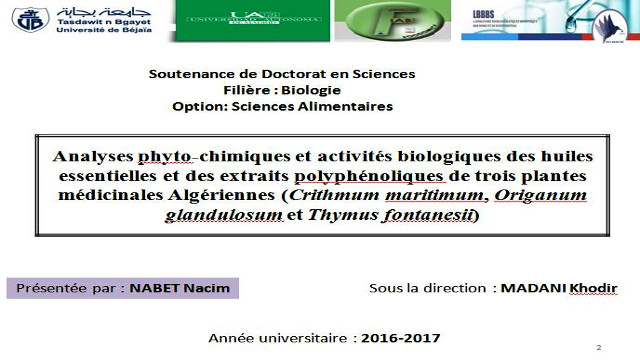 Débat 05, soutenance de doctorat en sciences de NABET Nacim