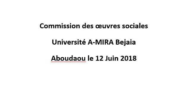 Assemblée générale des Œuvres sociales Campus Aboudaou