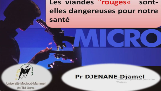 Conférence du Pr. DJENANE Djamel de l&rsquo;Université Tizi Ouzou