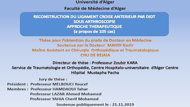 Délibération, soutenance doctorat du Dr MAHDI Nadir