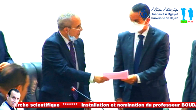 Installation du professeur, BOUDA Ahmed, nouveau recteur de l&rsquo;université A. MIRA-Bejaia