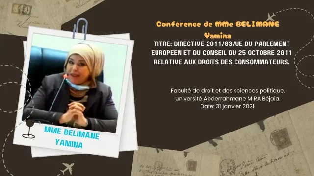 Conférence de MMe BELIMANE Yamina