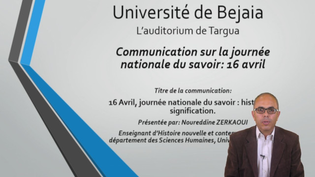 Communication sur la journée nationale du savoir 16 avril