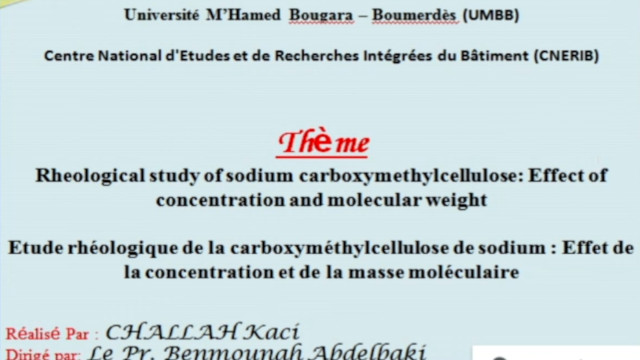 Conférence de M. CHALLAH Kaci, UMBB, Boumerdès, Algeria