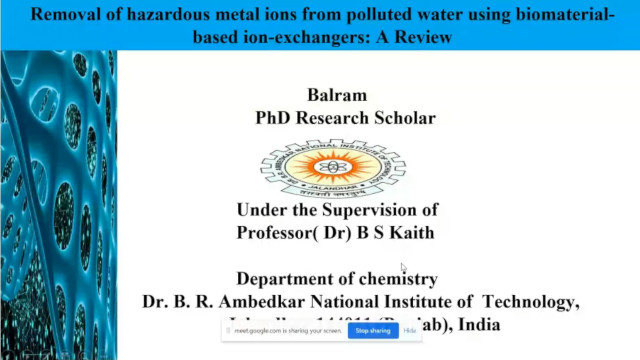 Conférence de Balram Lohan, PhD Research Scholar