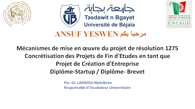 Débat autour de la mise en œuvre du projet résolution 1275
