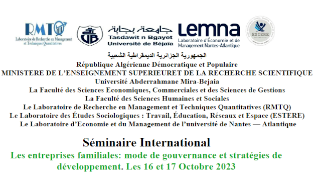 Synthèse, recommandations des tables rondes et clôture, du Séminaire International, sur Les entreprises familiales: mode de gouvernance et stratégies de développement.