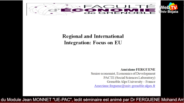 Conférence animée par : Dr FERGUENE Mohand-Ameziane, Laboratoire des Sciences Sociales, Université de Grenoble, France